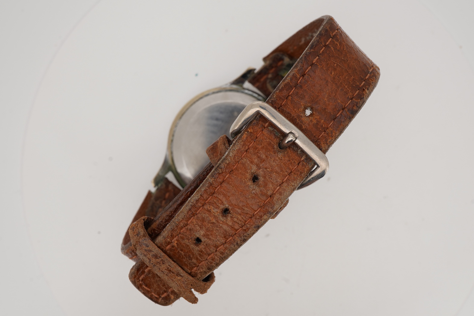 A gentleman's mid 20th century nickel plated brass Jaeger LeCoultre manual wind wrist watch